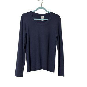 Chico’s size 2 (L) navy rayon blend long sleeve pullover sweater